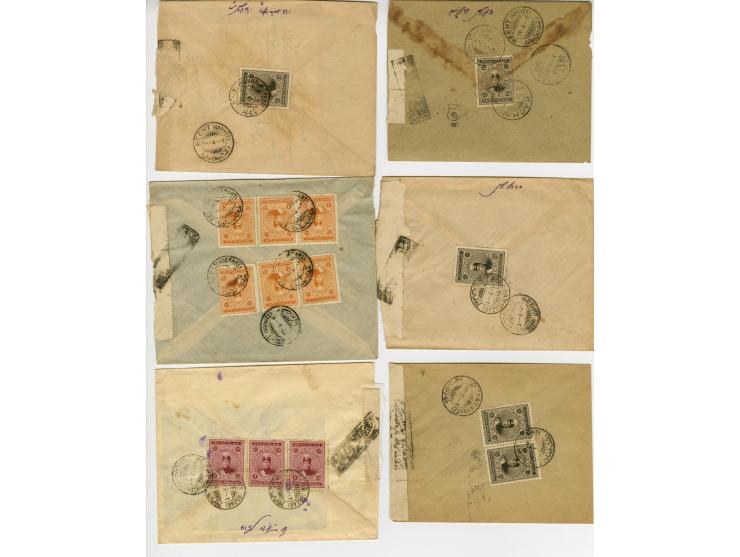 1910/25 (ca.), ZENSUR, 48 Briefe mit diversen persischen Zensuren, wenige Belege fehlerhaft