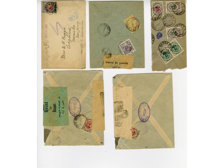 1910/25 (ca.), ZENSUR, 48 Briefe mit diversen persischen Zensuren, wenige Belege fehlerhaft