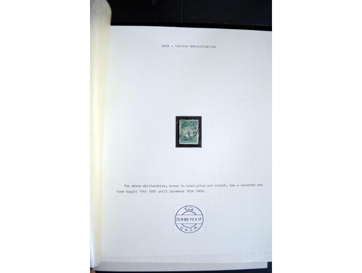 1890/1917 (ca.), Türkische Post, interessanter Posten Briefe, Karten und Ganzsachen, alle mit Stempeln von Palästina, dabei b
