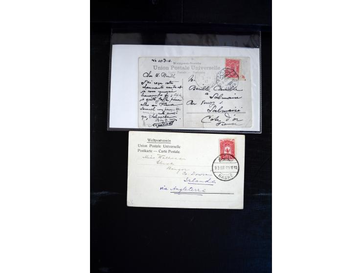 1890/1917 (ca.), Türkische Post, interessanter Posten Briefe, Karten und Ganzsachen, alle mit Stempeln von Palästina, dabei b
