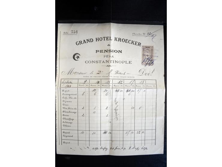 1890/1917 (ca.), Türkische Post, interessanter Posten Briefe, Karten und Ganzsachen, alle mit Stempeln von Palästina, dabei b