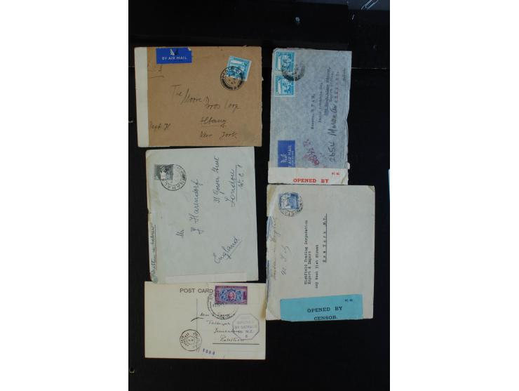 1939/43 (ca.), 45 Briefe und Karten mit Zensur, dabei Reco, Luftpost etc., auch etwas Post nach Palästina