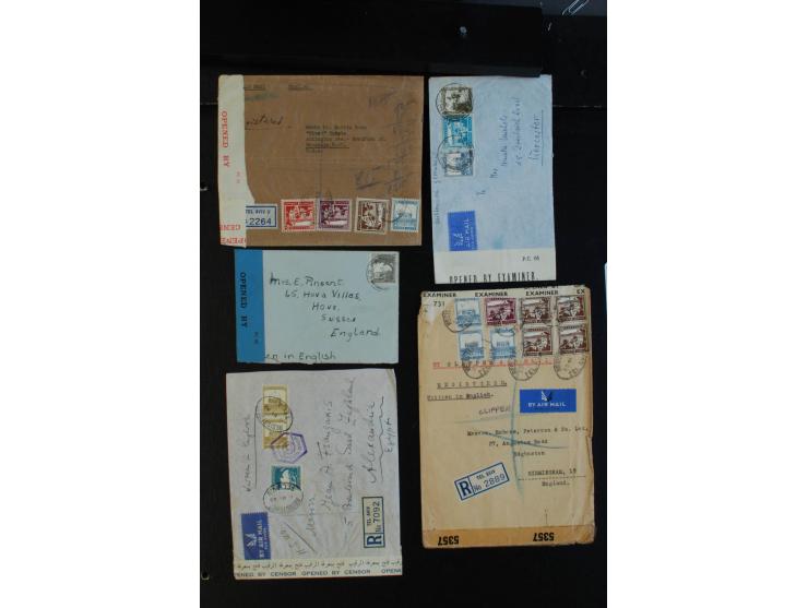 1939/43 (ca.), 45 Briefe und Karten mit Zensur, dabei Reco, Luftpost etc., auch etwas Post nach Palästina