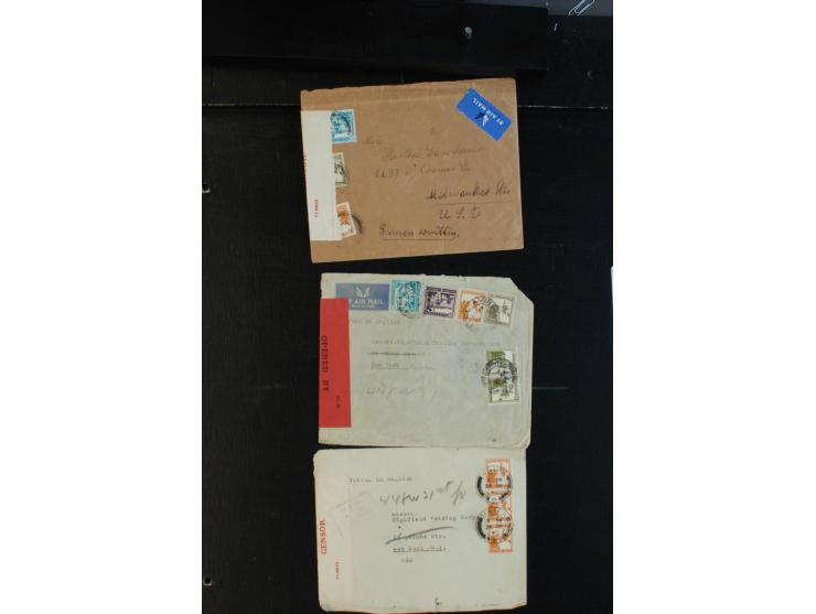 1939/43 (ca.), 45 Briefe und Karten mit Zensur, dabei Reco, Luftpost etc., auch etwas Post nach Palästina