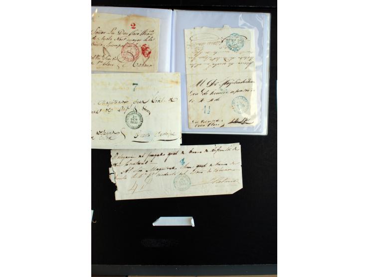 1841/56, ca. 80 Briefe von bzw. nach Cuba, dabei viele verschiedene Orte, diverse Tax und Neben-Stempel mit besseren, meist g