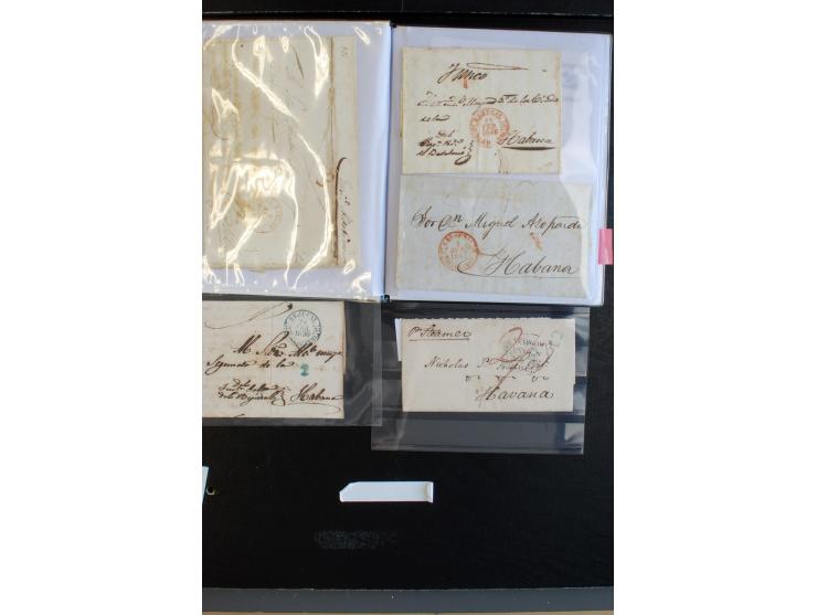 1841/56, ca. 80 Briefe von bzw. nach Cuba, dabei viele verschiedene Orte, diverse Tax und Neben-Stempel mit besseren, meist g