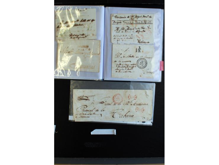 1841/56, ca. 80 Briefe von bzw. nach Cuba, dabei viele verschiedene Orte, diverse Tax und Neben-Stempel mit besseren, meist g