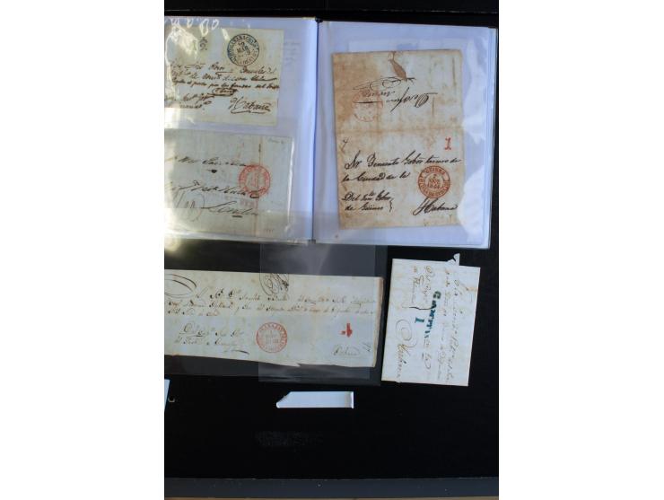 1841/56, ca. 80 Briefe von bzw. nach Cuba, dabei viele verschiedene Orte, diverse Tax und Neben-Stempel mit besseren, meist g