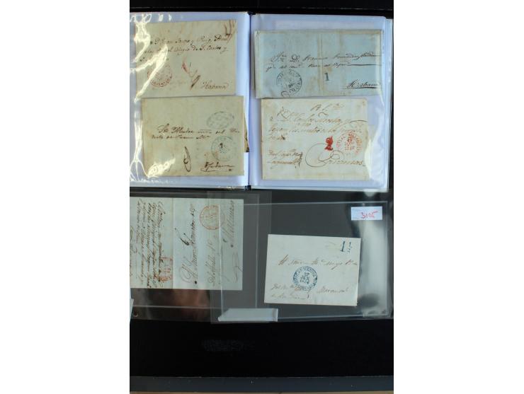1841/56, ca. 80 Briefe von bzw. nach Cuba, dabei viele verschiedene Orte, diverse Tax und Neben-Stempel mit besseren, meist g