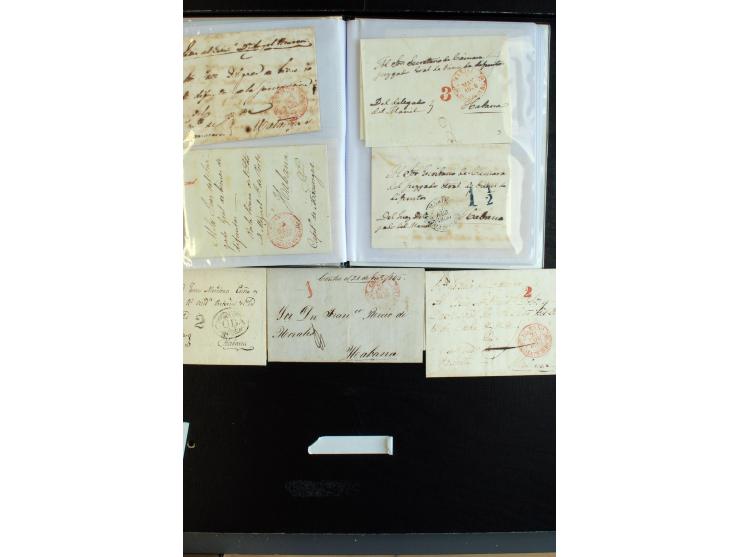 1841/56, ca. 80 Briefe von bzw. nach Cuba, dabei viele verschiedene Orte, diverse Tax und Neben-Stempel mit besseren, meist g