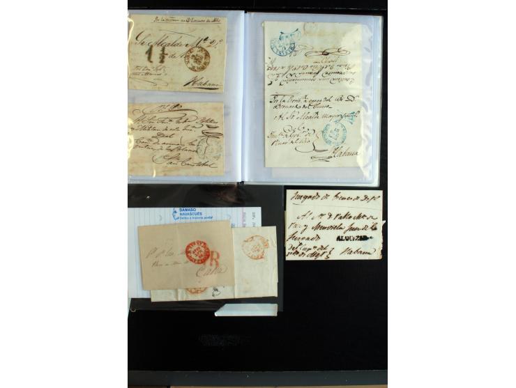 1841/56, ca. 80 Briefe von bzw. nach Cuba, dabei viele verschiedene Orte, diverse Tax und Neben-Stempel mit besseren, meist g