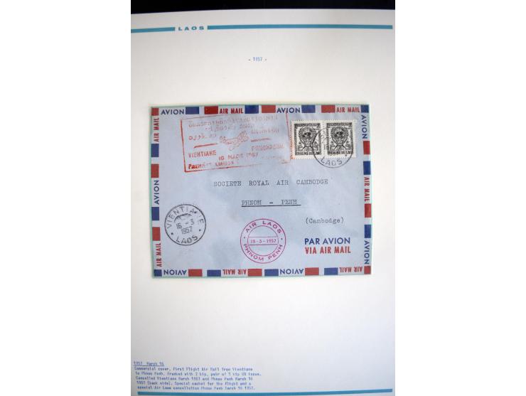 LAOS UND KAMBODSCHA: 1950/80 (ca.), umfangreicher Sammlungsbestand in 4 Schubern und Kiste mit vielen ungezähnten Ausgaben un