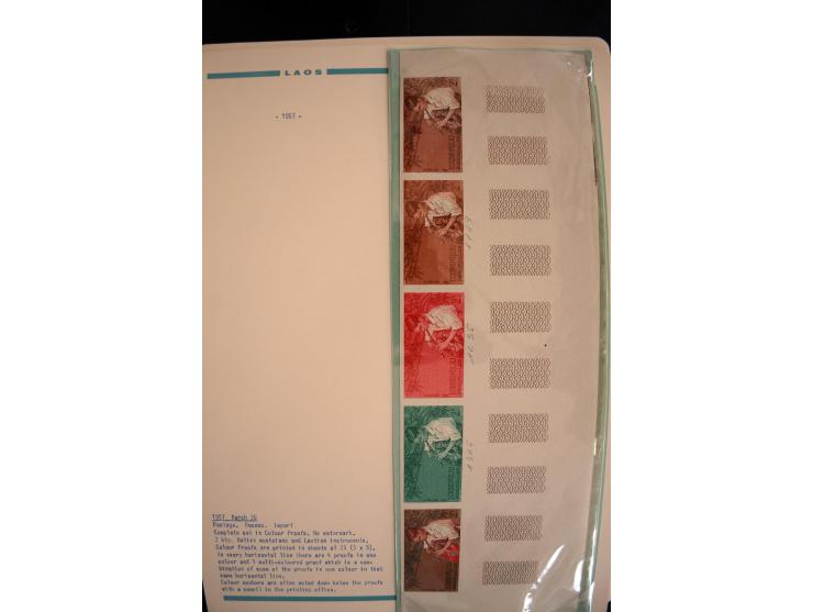 LAOS UND KAMBODSCHA: 1950/80 (ca.), umfangreicher Sammlungsbestand in 4 Schubern und Kiste mit vielen ungezähnten Ausgaben un