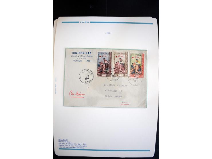 LAOS UND KAMBODSCHA: 1950/80 (ca.), umfangreicher Sammlungsbestand in 4 Schubern und Kiste mit vielen ungezähnten Ausgaben un