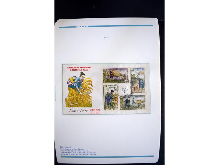 LAOS UND KAMBODSCHA: 1950/80 (ca.), umfangreicher Sammlungsbestand in 4 Schubern und Kiste mit vielen ungezähnten Ausgaben un