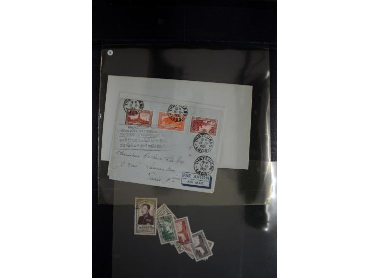 LAOS UND KAMBODSCHA: 1950/80 (ca.), umfangreicher Sammlungsbestand in 4 Schubern und Kiste mit vielen ungezähnten Ausgaben un