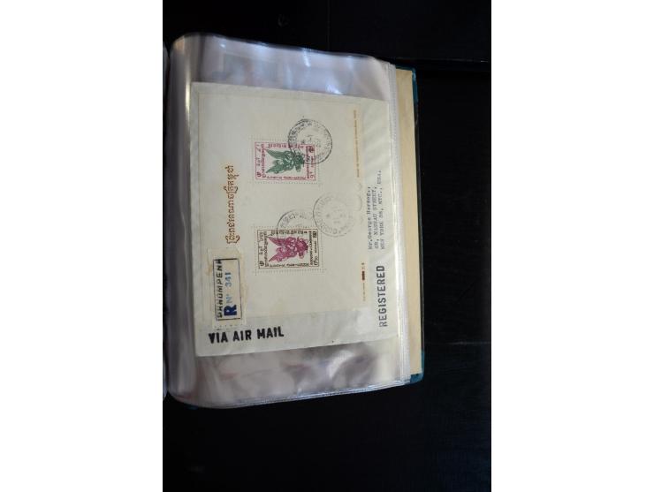 LAOS UND KAMBODSCHA: 1950/80 (ca.), umfangreicher Sammlungsbestand in 4 Schubern und Kiste mit vielen ungezähnten Ausgaben un