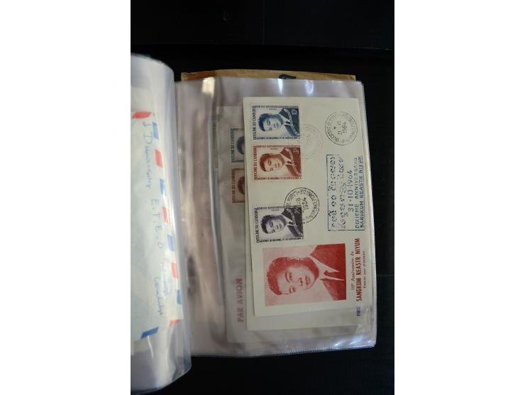 LAOS UND KAMBODSCHA: 1950/80 (ca.), umfangreicher Sammlungsbestand in 4 Schubern und Kiste mit vielen ungezähnten Ausgaben un
