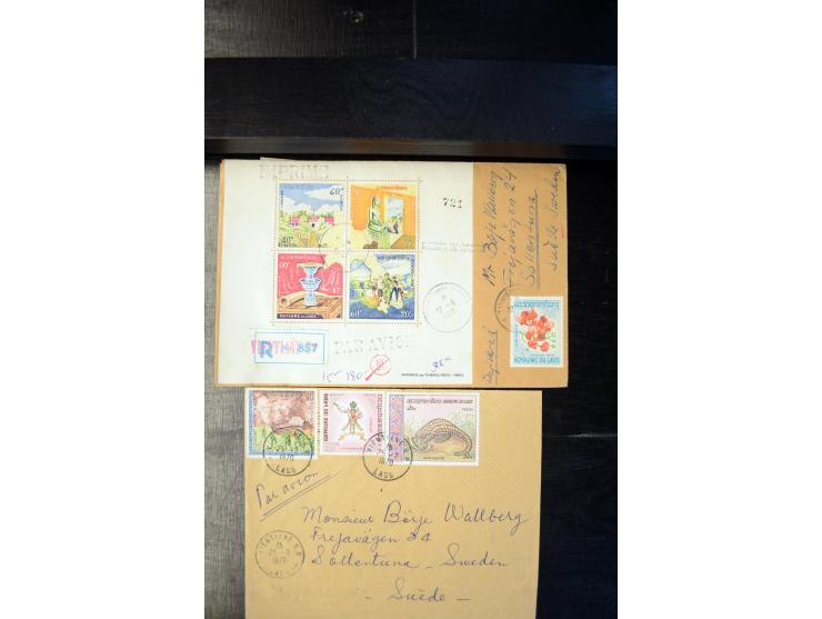 LAOS UND KAMBODSCHA: 1950/80 (ca.), umfangreicher Sammlungsbestand in 4 Schubern und Kiste mit vielen ungezähnten Ausgaben un