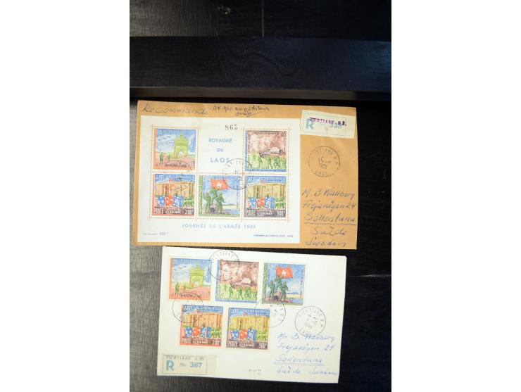 LAOS UND KAMBODSCHA: 1950/80 (ca.), umfangreicher Sammlungsbestand in 4 Schubern und Kiste mit vielen ungezähnten Ausgaben un