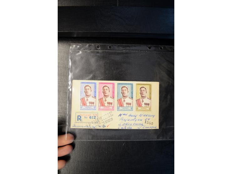 LAOS UND KAMBODSCHA: 1950/80 (ca.), umfangreicher Sammlungsbestand in 4 Schubern und Kiste mit vielen ungezähnten Ausgaben un