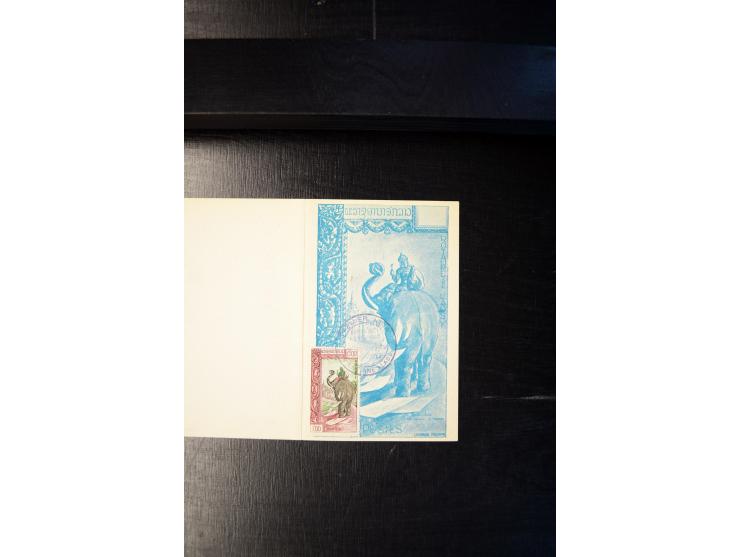 LAOS UND KAMBODSCHA: 1950/80 (ca.), umfangreicher Sammlungsbestand in 4 Schubern und Kiste mit vielen ungezähnten Ausgaben un