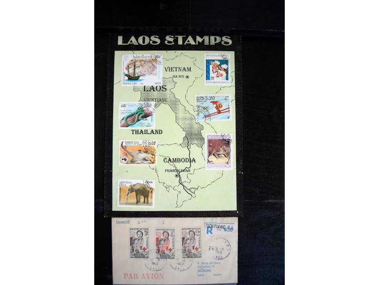 LAOS UND KAMBODSCHA: 1950/80 (ca.), umfangreicher Sammlungsbestand in 4 Schubern und Kiste mit vielen ungezähnten Ausgaben un