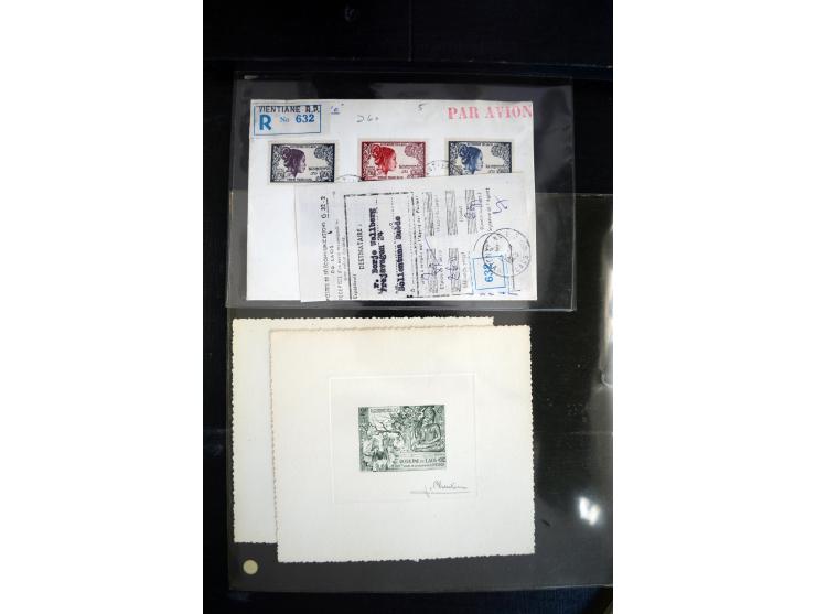 LAOS UND KAMBODSCHA: 1950/80 (ca.), umfangreicher Sammlungsbestand in 4 Schubern und Kiste mit vielen ungezähnten Ausgaben un