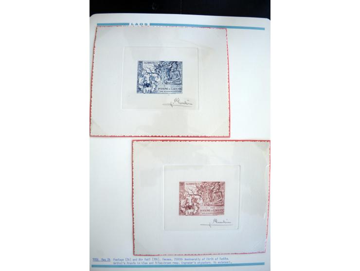 LAOS UND KAMBODSCHA: 1950/80 (ca.), umfangreicher Sammlungsbestand in 4 Schubern und Kiste mit vielen ungezähnten Ausgaben un