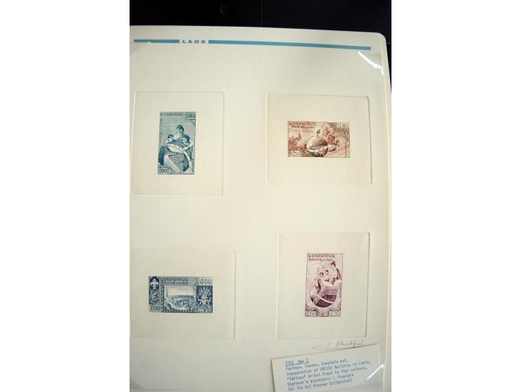 LAOS UND KAMBODSCHA: 1950/80 (ca.), umfangreicher Sammlungsbestand in 4 Schubern und Kiste mit vielen ungezähnten Ausgaben un