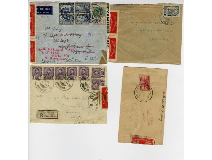 1940/43, kleines Lot mit vier offiziell versiegelten Briefen, wahrscheinlich alle zensiert, dabei ein leicht fehlerhafter Aus