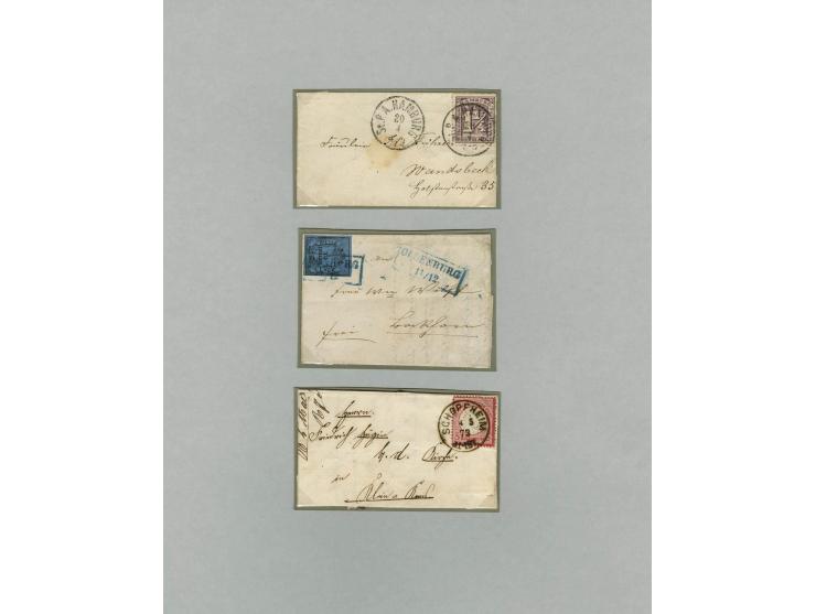 1656/1900 (ca.), MINIBRIEFE, Sammlung von 13 unfrankierten und 42 frankierten Briefen, meist Altdeutschland und Schweiz mit u