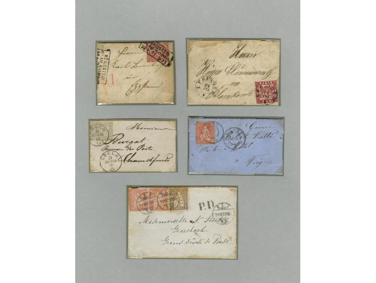 1656/1900 (ca.), MINIBRIEFE, Sammlung von 13 unfrankierten und 42 frankierten Briefen, meist Altdeutschland und Schweiz mit u