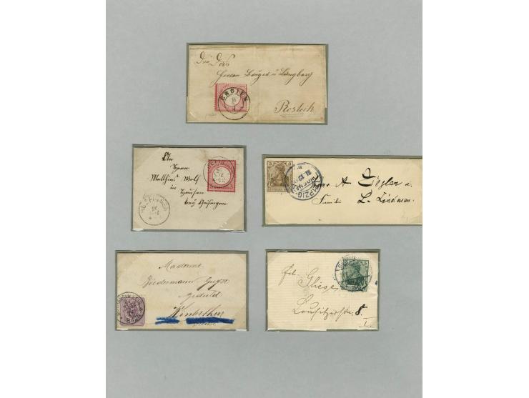 1656/1900 (ca.), MINIBRIEFE, Sammlung von 13 unfrankierten und 42 frankierten Briefen, meist Altdeutschland und Schweiz mit u