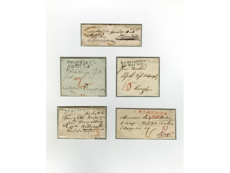 1656/1900 (ca.), MINIBRIEFE, Sammlung von 13 unfrankierten und 42 frankierten Briefen, meist Altdeutschland und Schweiz mit u