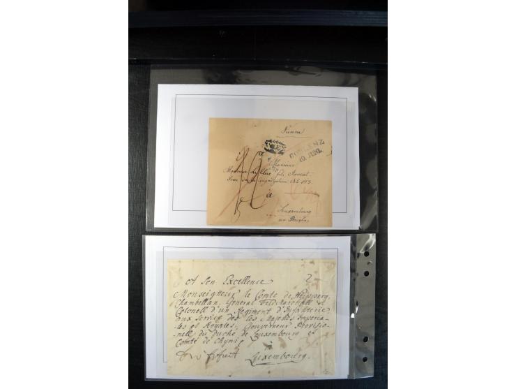1740/1850 (ca.), rd. 60 Briefe nach Luxemburg, dabei einige Stücke an den österreichischen Gouverneur Graf Neipperg, alles be