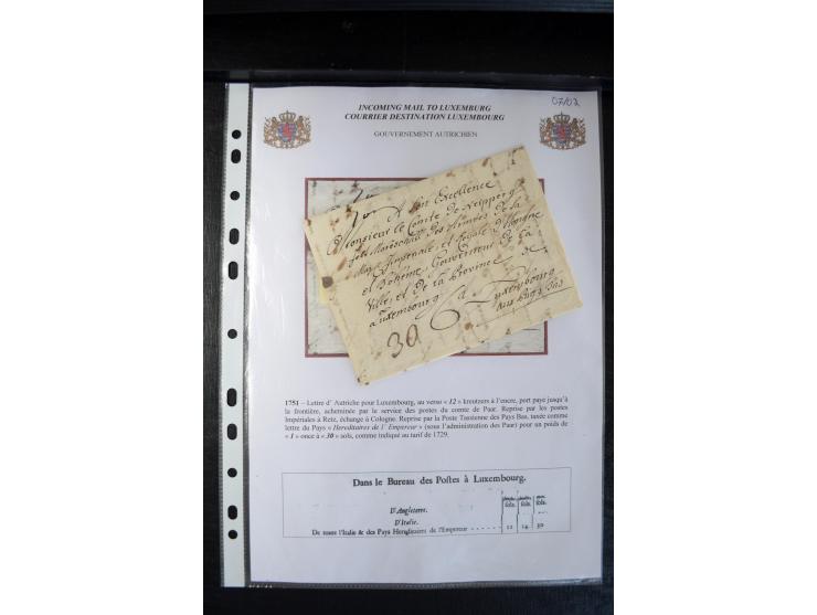 1740/1850 (ca.), rd. 60 Briefe nach Luxemburg, dabei einige Stücke an den österreichischen Gouverneur Graf Neipperg, alles be