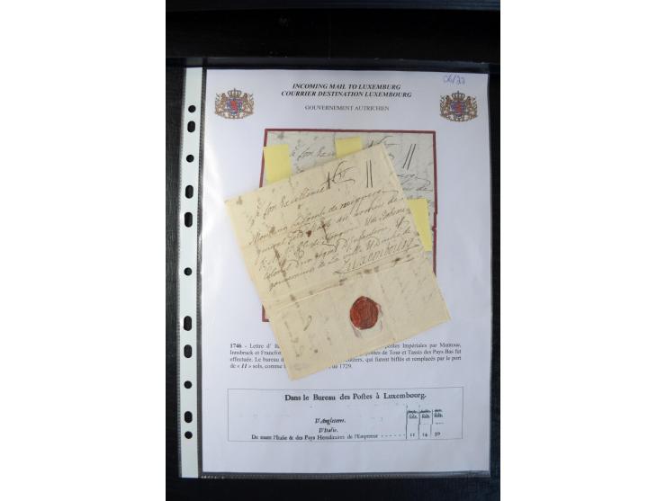 1740/1850 (ca.), rd. 60 Briefe nach Luxemburg, dabei einige Stücke an den österreichischen Gouverneur Graf Neipperg, alles be