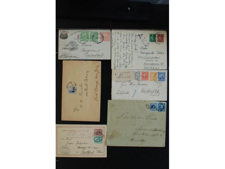 1870/1940 (ca.), interessanter Posten Briefe, Karten und Ganzsachen, dabei Reco, Luftpost, Scadta, Französische Kolonien etc.