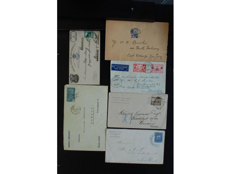 1870/1940 (ca.), interessanter Posten Briefe, Karten und Ganzsachen, dabei Reco, Luftpost, Scadta, Französische Kolonien etc.
