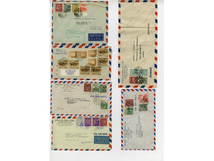 1900/50 (ca.), Partie Briefe und Karten China, Japan und etwas Korea, dabei Reco, Zensur, Luftpost etc.