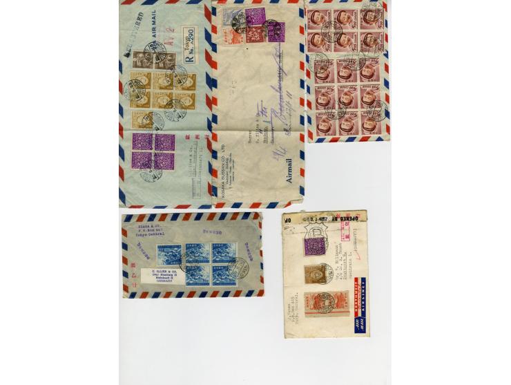 1900/50 (ca.), Partie Briefe und Karten China, Japan und etwas Korea, dabei Reco, Zensur, Luftpost etc.