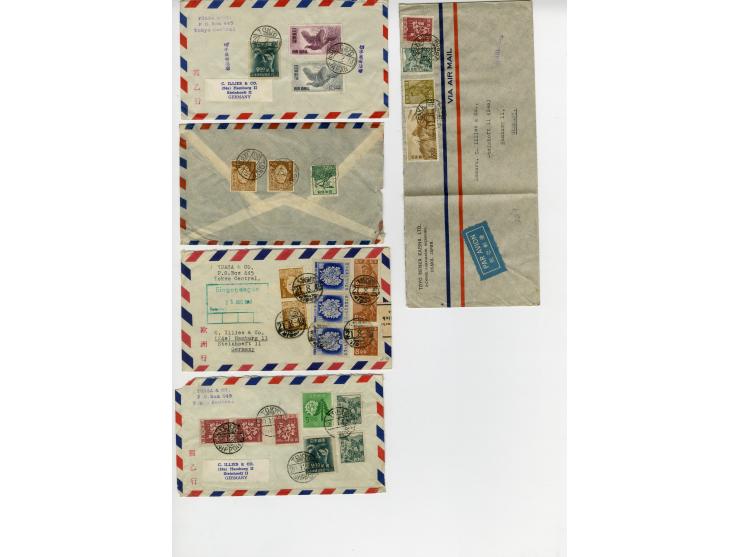 1900/50 (ca.), Partie Briefe und Karten China, Japan und etwas Korea, dabei Reco, Zensur, Luftpost etc.