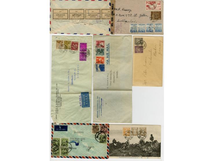 1900/50 (ca.), Partie Briefe und Karten China, Japan und etwas Korea, dabei Reco, Zensur, Luftpost etc.