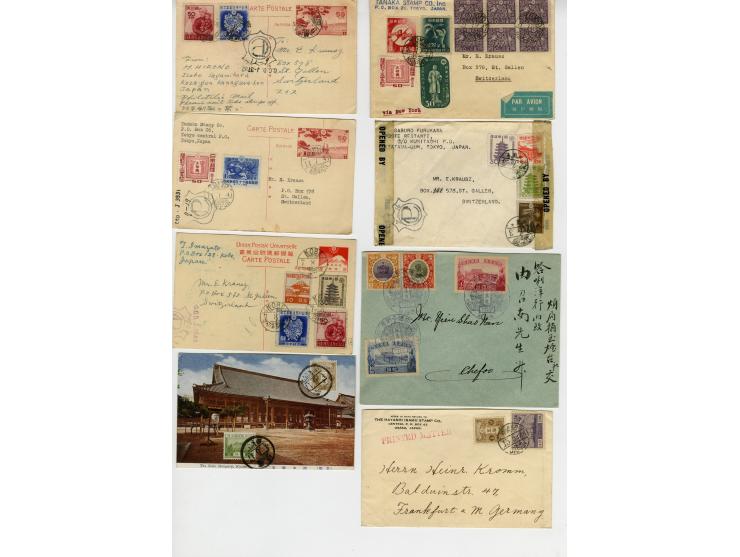 1900/50 (ca.), Partie Briefe und Karten China, Japan und etwas Korea, dabei Reco, Zensur, Luftpost etc.