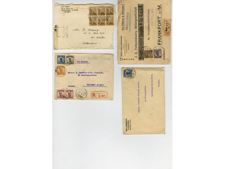 1900/50 (ca.), Partie Briefe und Karten China, Japan und etwas Korea, dabei Reco, Zensur, Luftpost etc.
