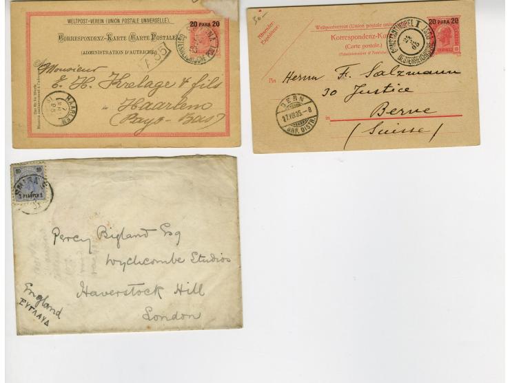 LEVANTE: 1891/1916, interessante Sammlung von Briefen und Karten, dabei auch Marine-Schiffspost, etwas unterschiedliche Erhal