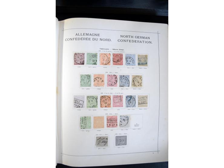 1840/1900, sehr schöne ungebrauchte und gestempelte Sammlung in zwei alten "Senf-Alben", dabei viele bessere Werte, u.a. Groß