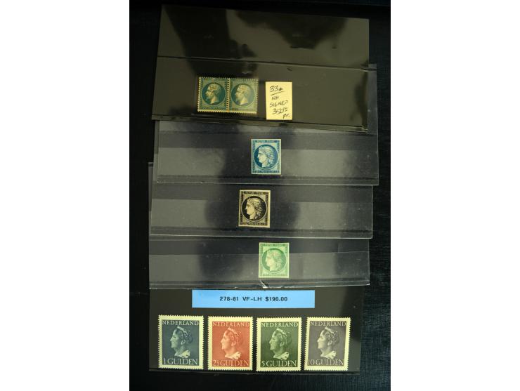 1860/1960 (ca.), interessante Partie auf Steckkarten, dabei u.a. Frankreich 311 und 321 (je2 ungebr.) sowie bessere Klassik s