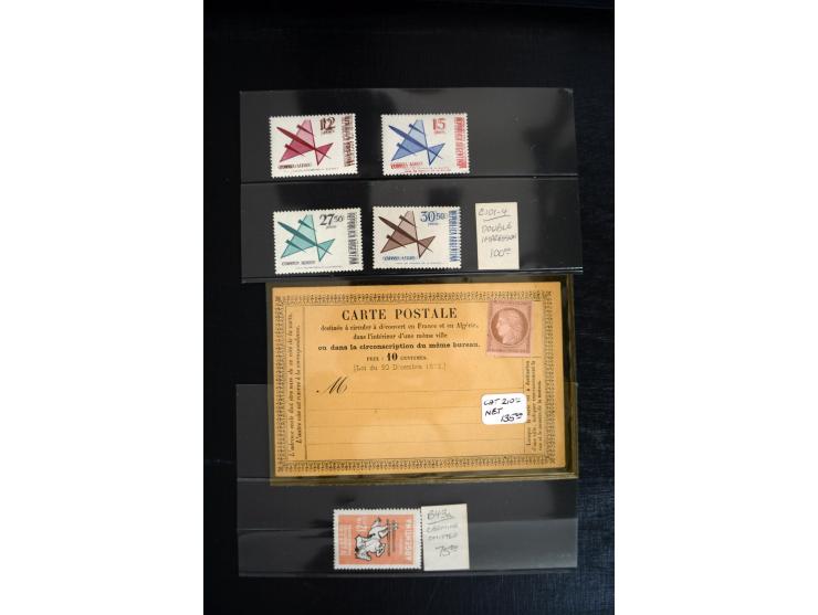 1860/1960 (ca.), interessante Partie auf Steckkarten, dabei u.a. Frankreich 311 und 321 (je2 ungebr.) sowie bessere Klassik s